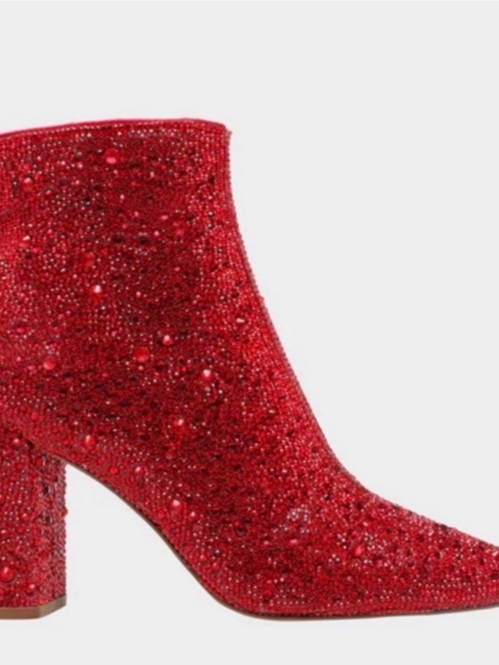 Betsy Johnson Red Crystal Embellished Women’s Ankle Boot *never worn*